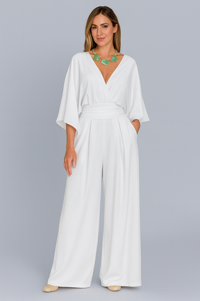 Macacão Verona - Decote em V - Perna Larga - Verão 2024