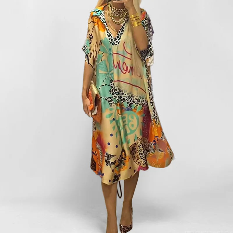 Vestido Lucy - Decote em V - Leve e Soltinho